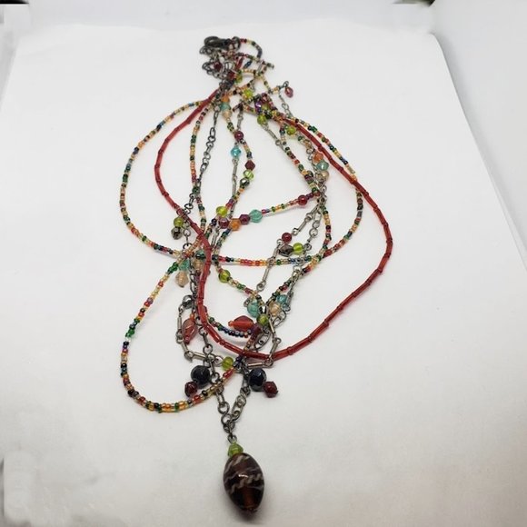multi strand seed bead necklace - Picture 2 of 3